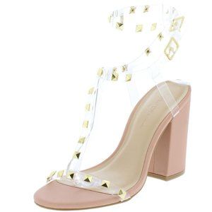 Clear Lucite Band Ankle Strap Buckle US 8